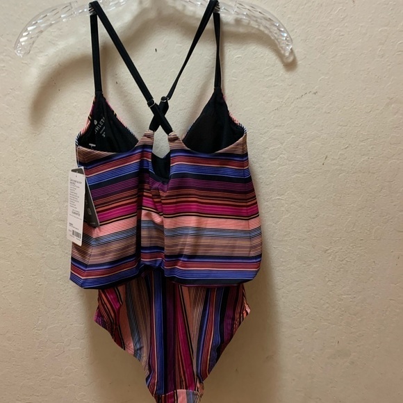 Athleta Purple Capri Stripe Blousy One-Piece Size 32 B/C NWT - Picture 5 of 9